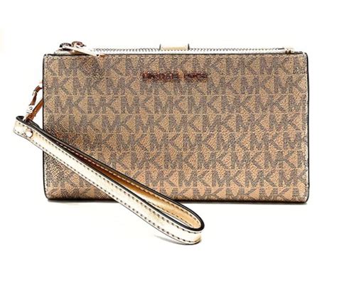 michael kors jet set travel large double zip wristlet|michael kors crossbody double zip.